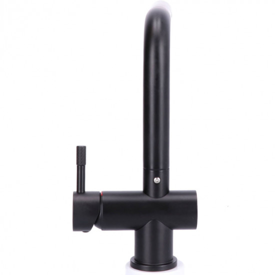 Keukenkraan Black massief RVS met uitloop inclusief 3M Waterfilter