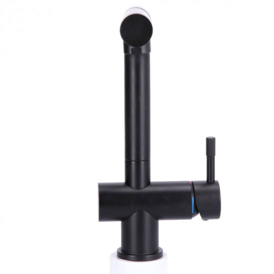 Keukenkraan Black massief RVS met uitloop inclusief 3M Waterfilter