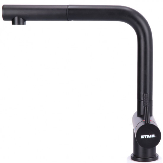 Keukenkraan Black massief RVS met uitloop inclusief 3M Waterfilter