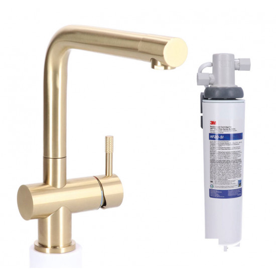 Keukenkraan Gold massief RVS inclusief 3M Waterfilter