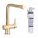 Keukenkraan Gold massief RVS inclusief 3M Waterfilter