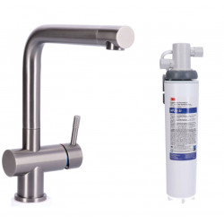 Keukenkraan Gun Metal massief RVS inclusief 3M Waterfilter